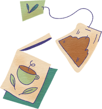 Textured Handdrawn Loose Staycation Tea Bag